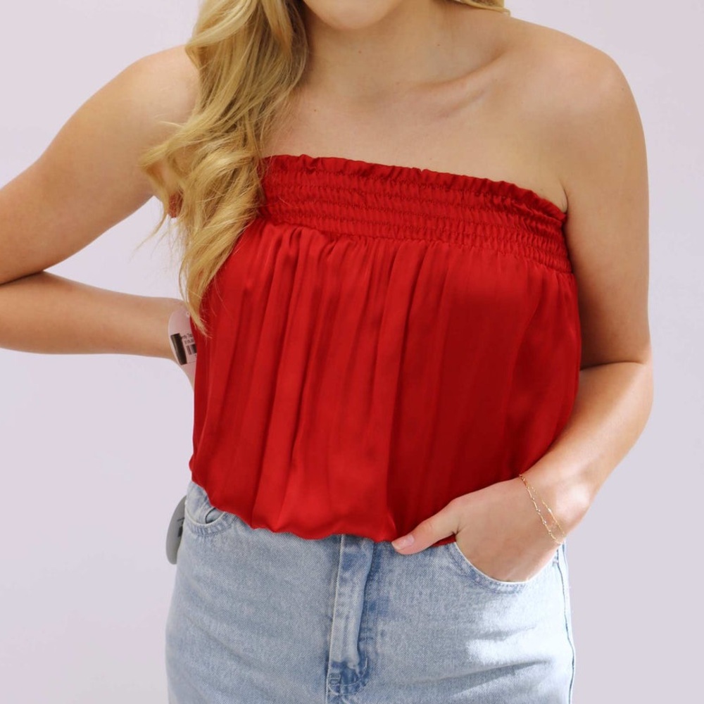 Sofia Red Tube Top - image 1